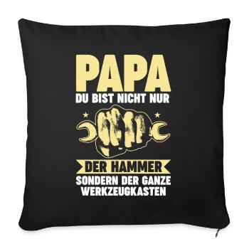 Vater Papi Garage Handwerker Schrauber Papa - Sofakissenbezug 45 x 45 cm - Schwarz - Vorne