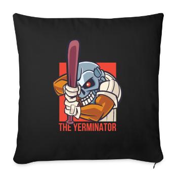 Baseball - The Yerminator - Sofa pillowcase 17,3'' x 17,3'' (45 x 45 cm) - black - Front