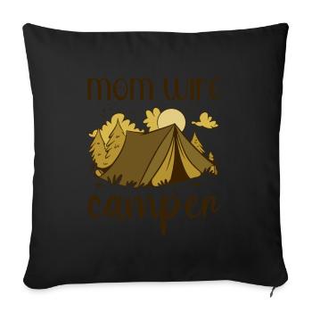 Mom Wife Camper Camping Women - Sofa pillowcase 17,3'' x 17,3'' (45 x 45 cm) - black - Front