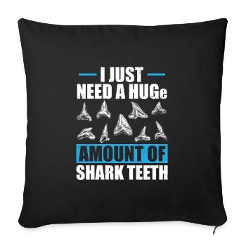 Collecteur de dents de requin - Housse de coussin décorative 45 x 45 cm - noir - Devant