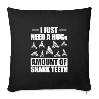 Les dents de requin pétrifiées collectent un cadeau fossile - Housse de coussin décorative 45 x 45 cm - noir - Devant