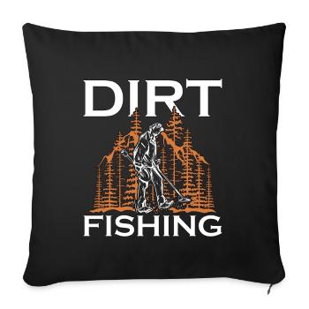 Metal Detecting Dirt Fishing Treasures Detectorist - Sofa pillowcase 17,3'' x 17,3'' (45 x 45 cm) - black - Front