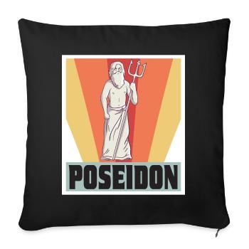Poseidon Gott Griechische Mythologie Antikes Griec - Sofakissenbezug 45 x 45 cm - Schwarz - Vorne