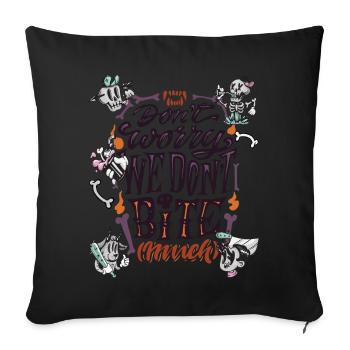 Halloween Morsures, Mort-vivant, Squelette, Halloween, Fête Al - Housse de coussin décorative 45 x 45 cm - noir - Devant