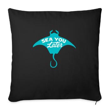 Biologie marine - Housse de coussin décorative 45 x 45 cm - noir - Devant