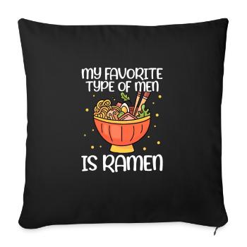 Ramen - Sofa pillowcase 17,3'' x 17,3'' (45 x 45 cm) - black - Front
