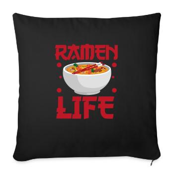 Ramen - Sofa pillowcase 17,3'' x 17,3'' (45 x 45 cm) - black - Front