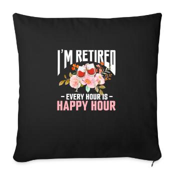 Pension de retraite Pension de pensionné Cadeau de pension de pensionné - Housse de coussin décorative 45 x 45 cm - noir - Devant