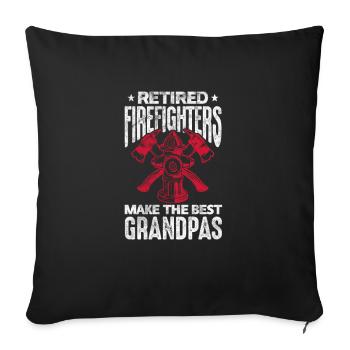 Pompiers de retraite - Housse de coussin décorative 45 x 45 cm - noir - Devant