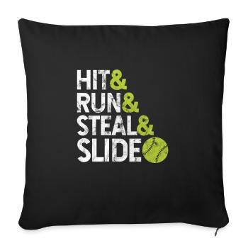 Softball - Housse de coussin décorative 45 x 45 cm - noir - Devant