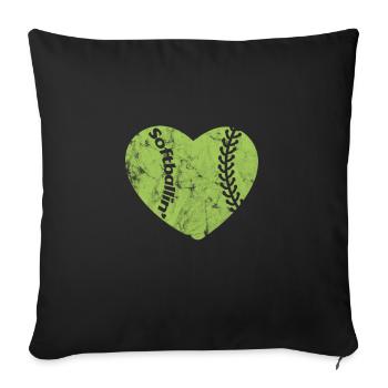 Softball - Sofakissenbezug 45 x 45 cm - Schwarz - Vorne