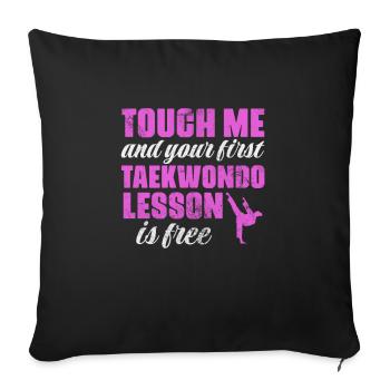 Taekwondo - Housse de coussin décorative 45 x 45 cm - noir - Devant