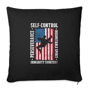 Taekwondo - Housse de coussin décorative 45 x 45 cm - noir - Devant