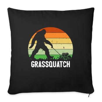 Grassquatch Bigfoot Retro Sasquatch Lawn Mower Mower - Sofa pillowcase 17,3'' x 17,3'' (45 x 45 cm) - black - Front