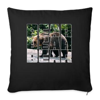 Bear - Sofa pillowcase 17,3'' x 17,3'' (45 x 45 cm) - black - Front