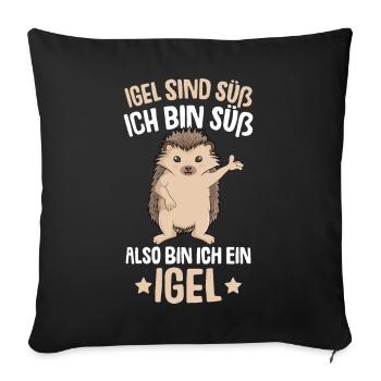 Igel sind süß Kinder Mädchen Damen - Sofakissenbezug 45 x 45 cm - Schwarz - Vorne