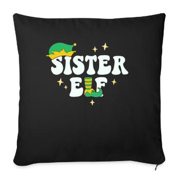 Schwester Elf Passende Familie Weihnachtsgruppe Weihnachten - Sofakissenbezug 45 x 45 cm - Schwarz - Vorne