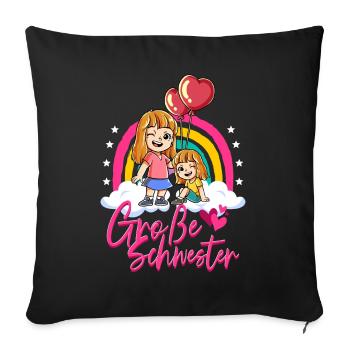 Große Schwester Mädchen - Sofakissenbezug 45 x 45 cm - Schwarz - Vorne