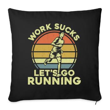 Running Runner Half Marathon - Sofakissenbezug 45 x 45 cm - Schwarz - Vorne