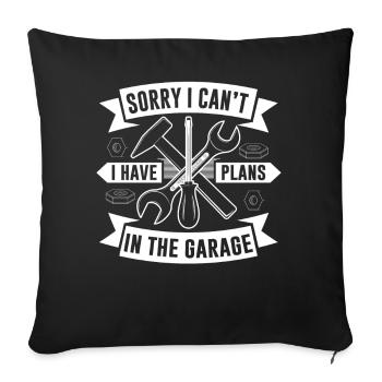 Je ne peux pas J’ai des plans dans le passe-temps garage - Housse de coussin décorative 45 x 45 cm - noir - Devant