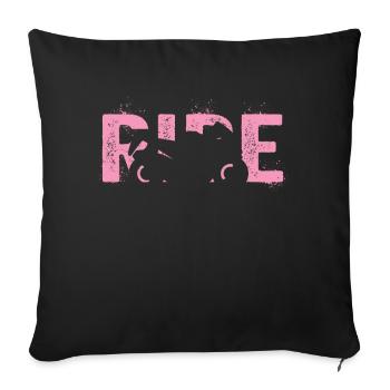 Motorbike Motorcycle Enduro Motocross Biker Girl - Sofa pillowcase 17,3'' x 17,3'' (45 x 45 cm) - black - Front