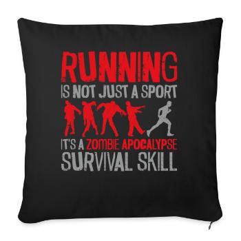Running Runner Semi-Marathon - Housse de coussin décorative 45 x 45 cm - noir - Devant