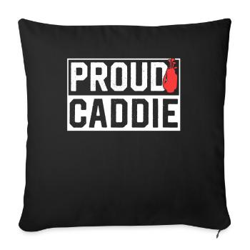 Proud caddie profession golfing golf golfer - Sofa pillowcase 17,3'' x 17,3'' (45 x 45 cm) - black - Front