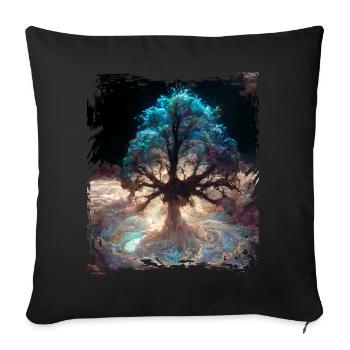 World Tree Yggdrasil Tree of Life Digitales Malere - Sofakissenbezug 45 x 45 cm - Schwarz - Vorne