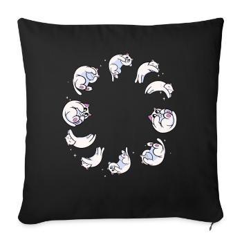 Süße Mondphase Astrologie Katze Wicca Hexe - Sofakissenbezug 45 x 45 cm - Schwarz - Vorne