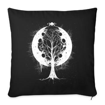 Okkulter Weltbaum des Lebens Wicca Hexerei - Sofakissenbezug 45 x 45 cm - Schwarz - Vorne