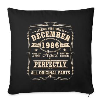 Vintage December 1986 Birthday - Sofa pillowcase 17,3'' x 17,3'' (45 x 45 cm) - black - Front