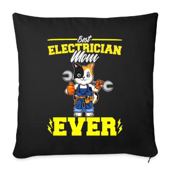 Best Electrician Mom Ever Electronic Technician - Sofa pillowcase 17,3'' x 17,3'' (45 x 45 cm) - black - Front
