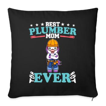 Meilleure maman plombier de tous les temps Artisanat de technicien en plomberie - Housse de coussin décorative 45 x 45 cm - noir - Devant