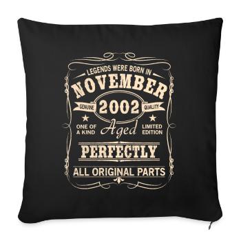 Vintage November 2002 Birthday - Sofa pillowcase 17,3'' x 17,3'' (45 x 45 cm) - black - Front