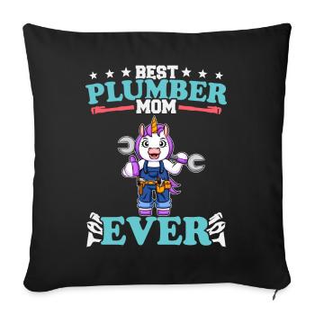 Meilleure maman plombier de tous les temps Artisanat de technicien en plomberie - Housse de coussin décorative 45 x 45 cm - noir - Devant