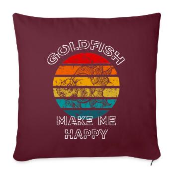 Goldfish Make Me Happy Retro Sunset - Housse de coussin décorative 45 x 45 cm - bordeaux - Devant