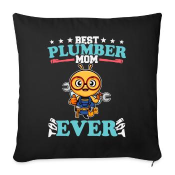 Meilleure maman plombier de tous les temps Artisanat de technicien en plomberie - Housse de coussin décorative 45 x 45 cm - noir - Devant
