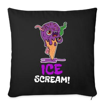 Drôle Ice Scream Zombie Ice Cream Monster - Housse de coussin décorative 45 x 45 cm - noir - Devant