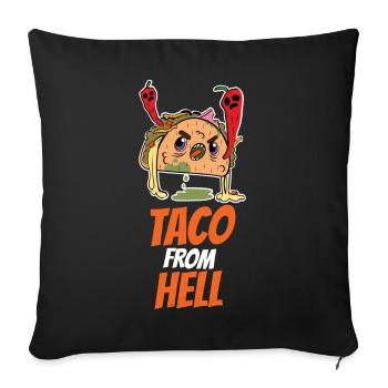 Funny Taco Zombie From Hell Taco Monster - Sofa pillowcase 17,3'' x 17,3'' (45 x 45 cm) - black - Front