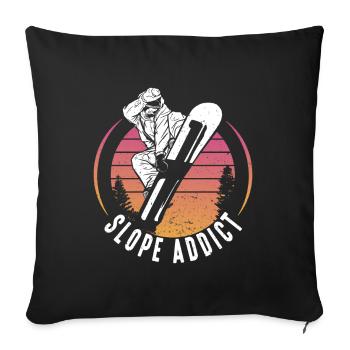 Snowboarding Slope Addict Snowboarder - Sofakissenbezug 45 x 45 cm - Schwarz - Vorne