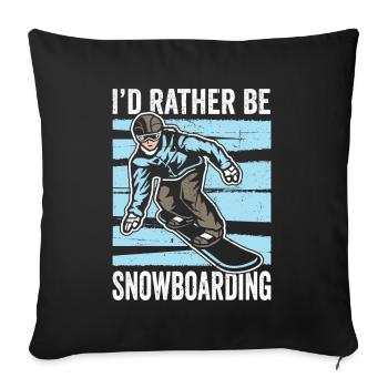Snowboarder Je préfère faire du snowboard - Housse de coussin décorative 45 x 45 cm - noir - Devant