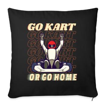 Go-Kart Racer Lap Race Track Racing Fun - Sofa pillowcase 17,3'' x 17,3'' (45 x 45 cm) - black - Front