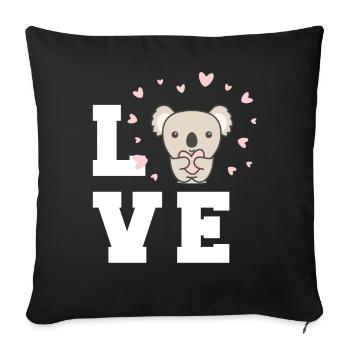 Koala Love Animal Welfare Bamboo Cute Koalas - Sofa pillowcase 17,3'' x 17,3'' (45 x 45 cm) - black - Front