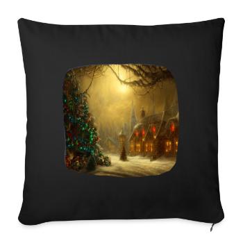 Christmas Village - Sofa pillowcase 17,3'' x 17,3'' (45 x 45 cm) - black - Front