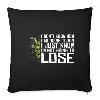 Citation de samouraï guerrier japonais Japon ninja - Housse de coussin décorative 45 x 45 cm - noir - Devant