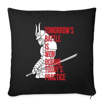 Ninja Guerrier Japonais Samouraï Katana Épée J - Housse de coussin décorative 45 x 45 cm - noir - Devant