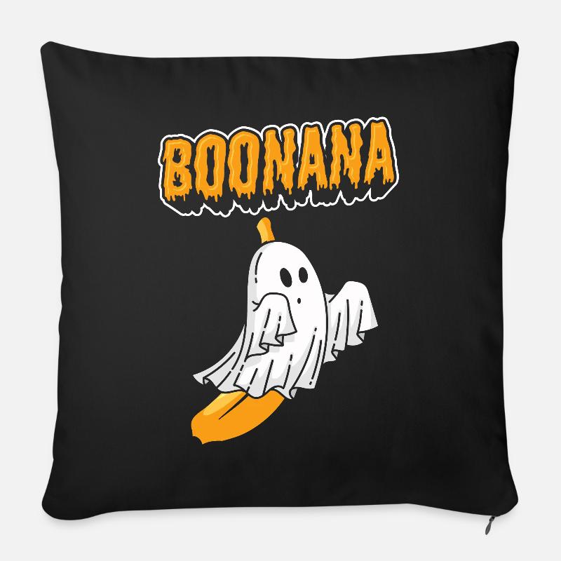 Halloween Boonana Gespenst Halloween Kostüm - Sofakissenbezug 45 x 45 cm - Schwarz
