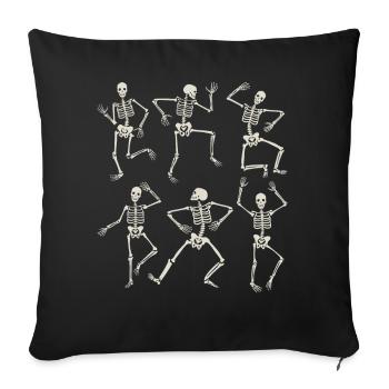 Halloween Skelett Skull Halloween Kostüm - Sofakissenbezug 45 x 45 cm - Schwarz - Vorne
