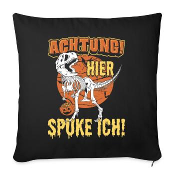 Halloween Kostüm | Skelett Dino Horror-Kostüm - Sofakissenbezug 45 x 45 cm - Schwarz - Vorne