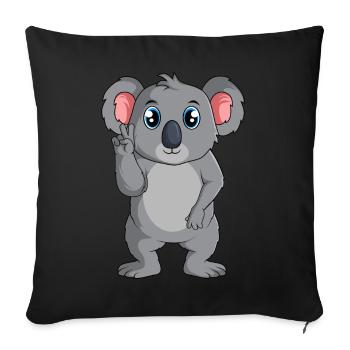 Koala Koalabär Mädchen Jungen Damen Kinder - Sofakissenbezug 45 x 45 cm - Schwarz - Vorne